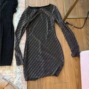 Long sleeve sparkle mini dress